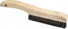 Osborn - 4 Rows x 18 Columns Tampico Plater's Brush - 5-1/4" Brush Length, 10" OAL, 1" Trim Length, Wood Shoe Handle - Exact Tooling
