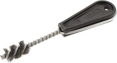 Osborn - 1" Long x 41/64" Diam Steel Tube End Fitting Brush - 6-3/8" OAL, 0.008" Wire Diam - Exact Tooling