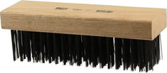 Osborn - 6 Rows x 19 Columns Steel Scratch Brush - 7-1/4" Brush Length, 1-5/8" Trim Length, Wood Straight Handle - Exact Tooling