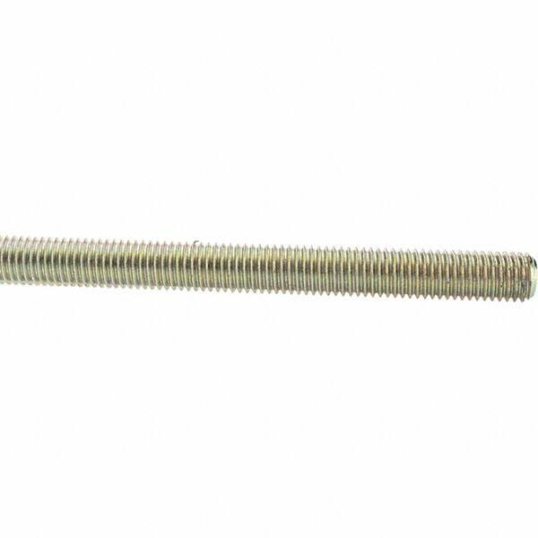 Value Collection - 5/8-11 UNC (Coarse), 3' Long, Low Carbon Steel Threaded Rod - Yellow Zinc-Plated Finish, Right Hand Thread - Exact Tooling