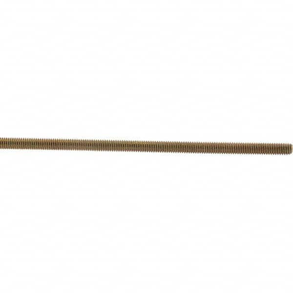 Value Collection - 5/16-18 UNC (Coarse), 3' Long, Low Carbon Steel Threaded Rod - Yellow Zinc-Plated Finish, Right Hand Thread - Exact Tooling