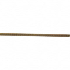 Value Collection - 5/16-18 UNC (Coarse), 3' Long, Low Carbon Steel Threaded Rod - Yellow Zinc-Plated Finish, Right Hand Thread - Exact Tooling