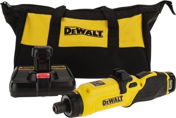 DeWALT - 8 Volts, Lithium-Ion Battery, Swivel Handle Cordless Screwdriver - 430 RPM, 23 Inch/Lbs. Torque - Exact Tooling