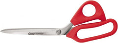 Clauss - 7" LOC, 10" OAL Stainless Steel Straight Shears - Rubber Straight Handle, For Paper, Fabric - Exact Tooling
