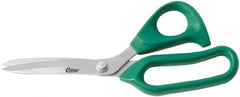 Clauss - 6" LOC, 9" OAL Stainless Steel Bent Shears - Plastic Offset Handle, For Paper, Fabric - Exact Tooling