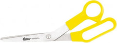 Clauss - 5" LOC, 8-1/2" OAL Stainless Steel Bent Shears - Plastic Offset Handle, For Paper, Fabric - Exact Tooling