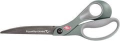 Clauss - 3 1/2" LOC, 9" OAL Carbonitride Titanium Steel Shears - Glass Filled Nylon Bent Handle, For Paper, Fabric - Exact Tooling
