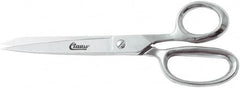 Clauss - 5" LOC, 8-1/4" OAL Straight Shears - Steel Straight Handle, For Paper, Fabric - Exact Tooling