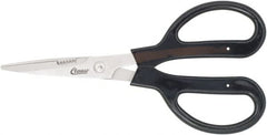 Clauss - 4" LOC, 9-1/4" OAL Stainless Steel Blunt Point Trimmers - Serrated, Plastic Handle, For Paper, Fabric - Exact Tooling