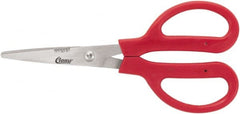 Clauss - 4" LOC, 7" OAL Stainless Steel Dubbed Trimmers - Serrated, Plastic Handle, For Paper, Fabric - Exact Tooling