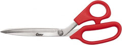 Clauss - 6" LOC, 9-1/4" OAL Stainless Steel Bent Shears - Plastic Offset Handle, For Paper, Fabric - Exact Tooling