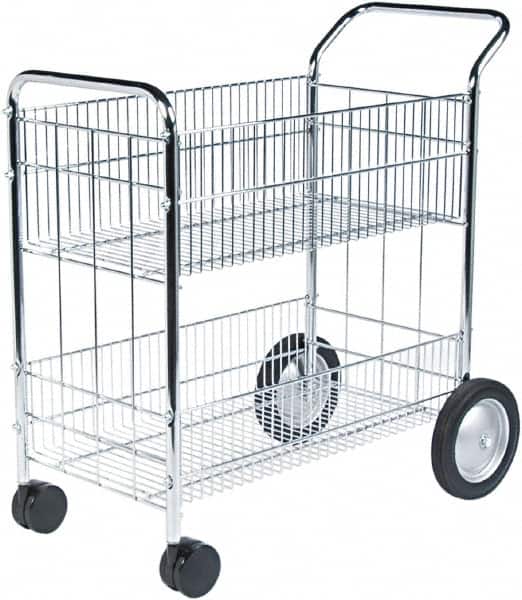 FELLOWES - 200 Lb Capacity, 21-1/2" Wide x 37-1/2" Long x 39-1/2" High Mail Cart - 1 Shelf, Steel - Exact Tooling