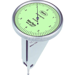 Mahr - Dial Test Indicators; Maximum Measurement (Decimal Inch): 0.0040 ; Maximum Measurement (mm): 0.10 ; Dial Graduation (Decimal Inch): 0.000100 ; Dial Graduation (mm): 0.0025 ; Dial Reading: 4-0-4 ; Dial Diameter (Inch): 1.6 - Exact Tooling