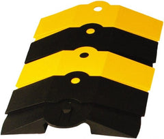 UltraTech - 1 Channel, 1 Ft Long, 3/4" Max Compatible Cable Diam, Yellow/Black ABS On Floor Cable Cover - 9-3/4" Overall Width x 1-3/8" Overall Height, 3" Channel Width x 3/4" Channel Height - Exact Tooling