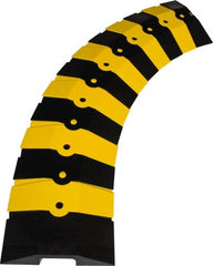 UltraTech - 1 Channel, 3 Ft Long, 3/4" Max Compatible Cable Diam, Yellow/Black ABS On Floor Cable Cover - 9-3/4" Overall Width x 1-3/8" Overall Height, 3" Channel Width x 3/4" Channel Height - Exact Tooling