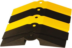 UltraTech - 1 Channel, 1 Ft Long, 1-1/2" Max Compatible Cable Diam, Yellow/Black ABS On Floor Cable Cover - 13-5/8" Overall Width x 2-1/8" Overall Height, 3" Channel Width x 1-1/2" Channel Height - Exact Tooling