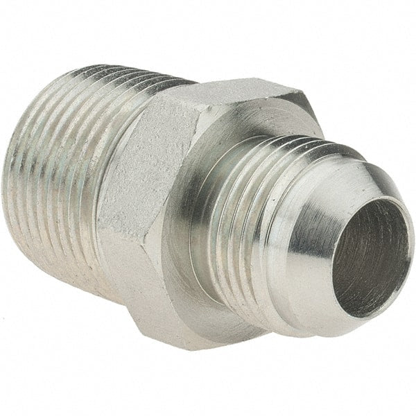 Value Collection - 3/4" Tube OD, 37° Steel Flared Tube Male Connector - 1-11-1/2 NPTF, Flare x MNPTF Ends - Exact Tooling