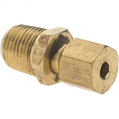 Value Collection - 1/8" Outside Diam, 1/8-27 NPTF, Metal Push-to-Connect Tube Male Connector - Tube to Male NPTF Connection - Exact Tooling