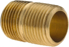 Parker - 3/8 Male Thread, Brass Industrial Pipe Close Nipple - MNPTF, 1,000 psi - Exact Tooling