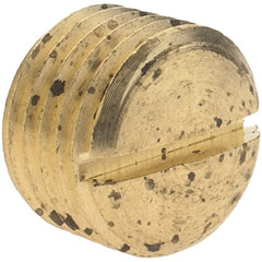 Parker - 1/4 Male Thread, Brass Industrial Pipe Slotted Plug - MNPTF, 1,000 psi - Exact Tooling