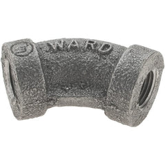 Value Collection - Size 1/8", Class 150, Malleable Iron Black Pipe 45° Elbow - 150 psi, Threaded End Connection - Exact Tooling