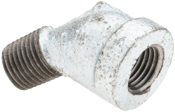 Value Collection - Class 150, 1/4" Galvanized Pipe 45° Street Elbow - Threaded, Malleable Iron - Exact Tooling