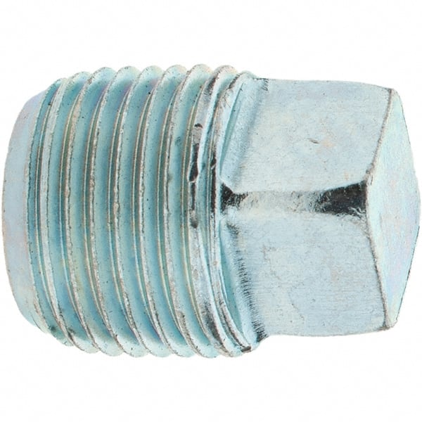 Value Collection - Class 150, 3/8" Galvanized Pipe Square Plug - Threaded, Malleable Iron - Exact Tooling