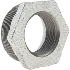 Value Collection - Class 150, 2 x 1-1/4" Galvanized Pipe Hex Bushing - Threaded, Malleable Iron - Exact Tooling