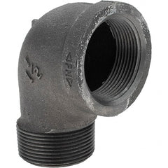 Value Collection - Size 1-1/2", Class 150, Malleable Iron Black Pipe 90° Street Elbow - 150 psi, Threaded End Connection - Exact Tooling