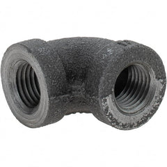 Value Collection - Size 1/4", Class 150, Malleable Iron Black Pipe 90° Elbow - 150 psi, Threaded End Connection - Exact Tooling