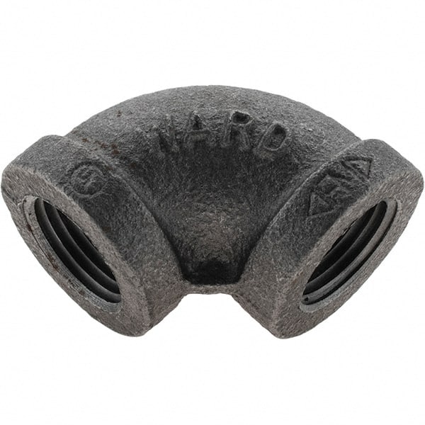 Value Collection - Size 1/2", Class 150, Malleable Iron Black Pipe 90° Elbow - 150 psi, Threaded End Connection - Exact Tooling
