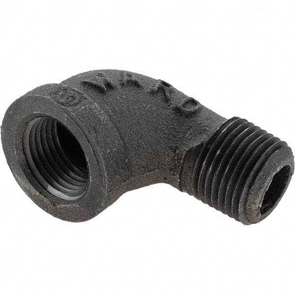 Value Collection - Size 1/2", Class 150, Malleable Iron Black Pipe 90° Street Elbow - 150 psi, Threaded End Connection - Exact Tooling