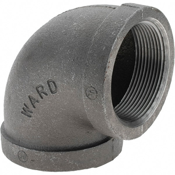 Value Collection - Size 2", Class 150, Malleable Iron Black Pipe 90° Elbow - 150 psi, Threaded End Connection - Exact Tooling