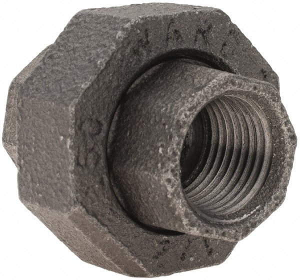 Value Collection - Size 1/2", Class 150, Malleable Iron Black Pipe Union - 150 psi, Threaded End Connection - Exact Tooling