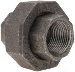 Value Collection - Size 3/4", Class 150, Malleable Iron Black Pipe Union - 150 psi, Threaded End Connection - Exact Tooling