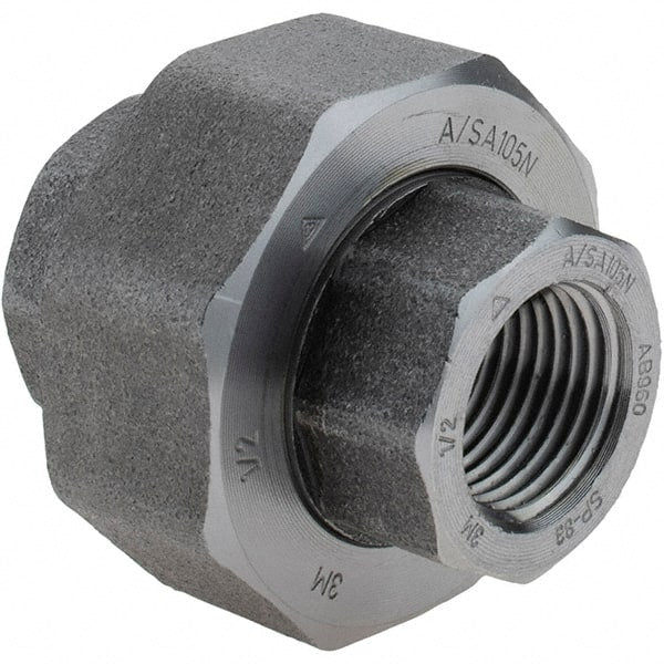 Value Collection - Size 1/2", Class 3,000, Forged Carbon Steel Black Pipe Union - NPT End Connection - Exact Tooling