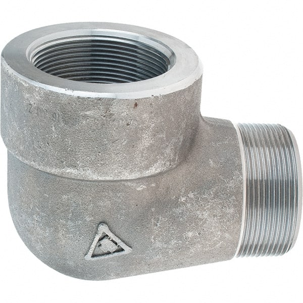 Value Collection - Size 2", Class 3,000, Forged Carbon Steel Black Pipe 90° Street Elbow - NPT End Connection - Exact Tooling