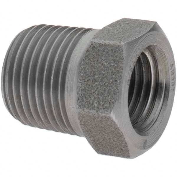 Value Collection - Size 3/8 x 1/4", Class 3,000, Forged Carbon Steel Black Pipe Bushing - NPT End Connection - Exact Tooling