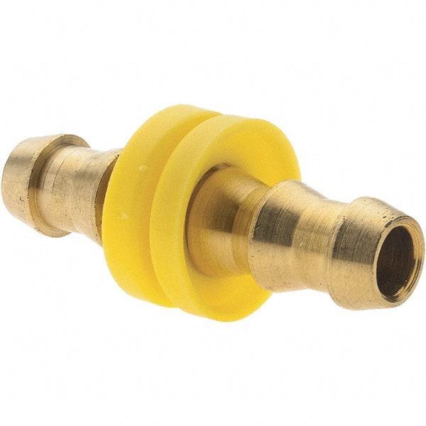 Value Collection - 3/8" ID 3/8 Barbed Push On Hose Splicer - Brass - Exact Tooling