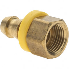 Value Collection - 3/8" ID 3/8 UNF Barbed Push On Inverted Female Rigid Fitting - Brass - Exact Tooling