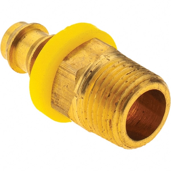 Value Collection - 3/8" ID 3/8 NPT Barbed Push On Male Fitting - Brass - Exact Tooling
