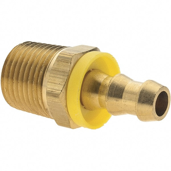 Value Collection - 3/8" ID 1/2 NPT Barbed Push On Male Fitting - Brass - Exact Tooling