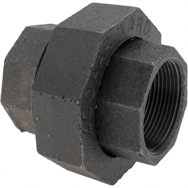 Value Collection - Size 1-1/2", Class 300, Malleable Iron Black Pipe Union - 300 psi, Threaded End Connection - Exact Tooling