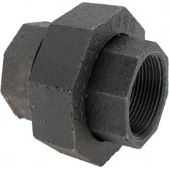 Value Collection - Size 1-1/2", Class 300, Malleable Iron Black Pipe Union - 300 psi, Threaded End Connection - Exact Tooling
