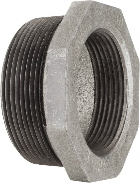 Value Collection - Size 1 x 1/4", Class 150, Malleable Iron Black Pipe Hex Bushing - 150 psi, Threaded End Connection - Exact Tooling