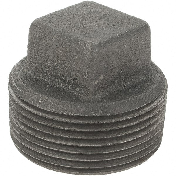 Value Collection - Size 1-1/4", Class 150, Malleable Iron Black Pipe Square Plug - 150 psi, Threaded End Connection - Exact Tooling