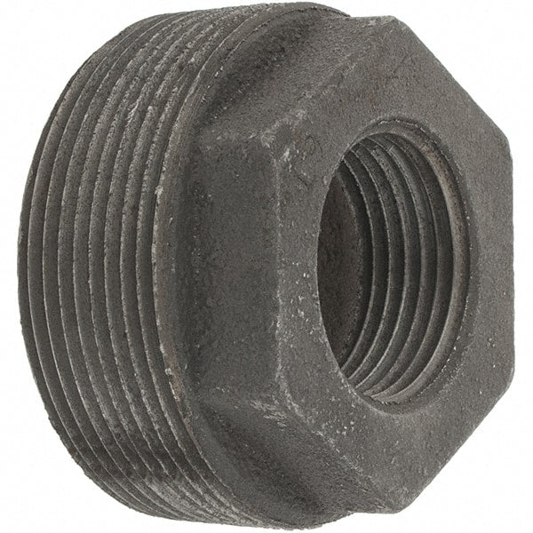 Value Collection - Size 2 x 1", Class 150, Malleable Iron Black Pipe Hex Bushing - 150 psi, Threaded End Connection - Exact Tooling