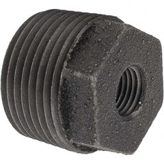 Value Collection - Class 150, 1 x 1/4" Black Pipe Hex Bushing - Threaded, Malleable Iron - Exact Tooling
