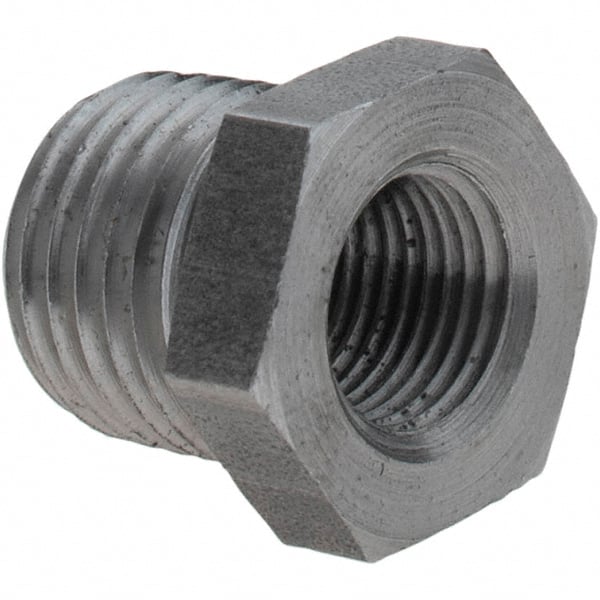 Value Collection - Size 1/4 x 1/8", Class 150, Steel Black Pipe Hex Bushing - 150 psi, Threaded End Connection - Exact Tooling
