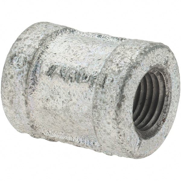 Value Collection - Class 150, 1/4" Galvanized Pipe Coupling (Right Hand) - Threaded, Malleable Iron - Exact Tooling
